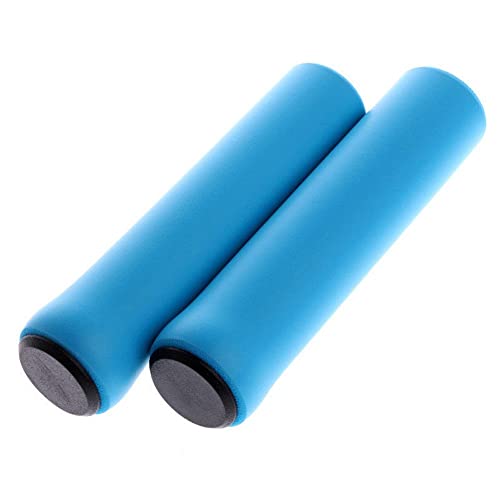 1 Pair Mountain Bike Handlebar Grips, Ultralight Soft Foam Sponge Cycling Handle Bar Ends Grips Non-Slip Shock Absorption Bike End Grip(Blue) #TOP9