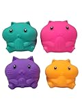 Hapros Cute Marshmallow Squishmunks Squishy Toy Ultra Sensory Marshmallow-Like Feel! (Orange/Purple/Pink/Turquoise - 4 Pack, 1, Count)