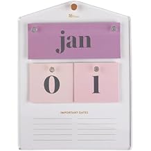 Erin Condren Clear Acrylic Perpetual Wall Calendar, 8" x 10.5" Wall Calendar & Clear Wet-Erase Memo Board, Includes Reusable Monthly & Daily Calendar Cards, Hardware Included