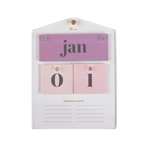 Erin Condren Clear Acrylic Perpetual Wall Calendar, 8" x 10.5" Wall Calendar & Clear Wet-Erase Memo Board, Includes Reusable Monthly & Daily Calendar Cards, Hardware Included