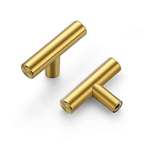 Image of Ravinte 2'' Cabinet Handles Stainless Steel Brushed Brass Kitchen Cabinet Hardware Handles of Kitchen Cupboard Handles 10 Pack