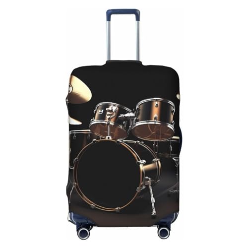 Cool Drum Set Print Luggage Cover Travel Luggage Covers Elastic Washable Suitcase Protector Anti-Scratch Dirt Suitcase Covers Dust-proof Baggage Case Covers Fit 18-32 Inch Luggage