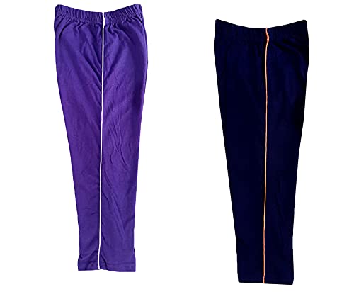 Image of indi weaves Girls Cotton Solid Capri 3 /4th Leggings (Pack of 2)