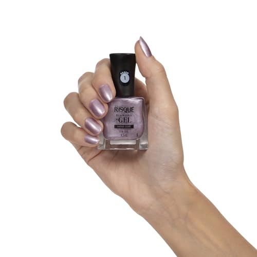 Esmalte Risqué Diamond Gel Seda Lilás Metálico 9,5ml