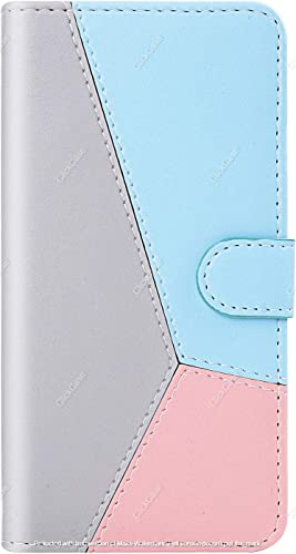 Image of ClickCase Pastel Series Faux Leather Magnetic Card Holder Wallet Kickstand Case Flip Cover for vivo Y27 (Soft Tricolor)