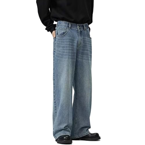 Men's Baggy Straight Leg Jeans Vintage Boyfriend Y2k Denim Pants Casual Loose Fit Hip Hop Trousers2