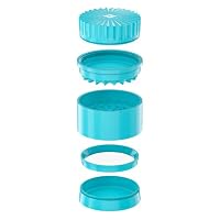 Premium Toothless Ceramic Grinder Calabasas Schwarz | Zahnlos | Nano-Keramik Beschichtung | 5 – teilig | Inkl. Storage Deckel und Feinsieb (Türkis) – Ansicht 5