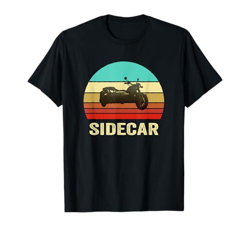 Vintage Retro Style Sunset Sidecar Motorcycle T-Shirt
