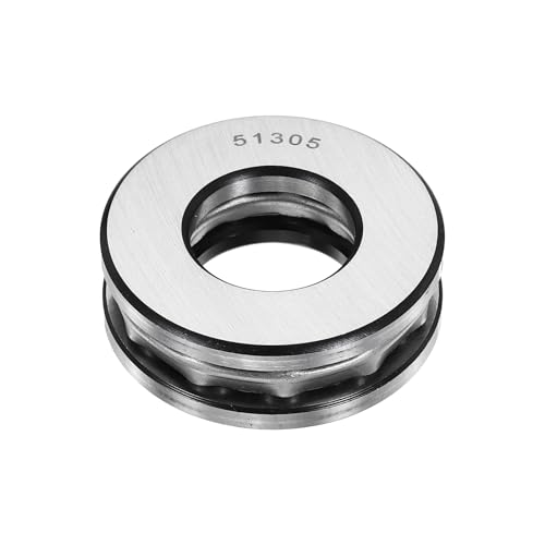 sourcing map Thrust Ball Bearings, 25mm Bore 52mm OD 18mm Thick 51305 Single Row Roller, Chrome Steel Axial Ball Bearing, ABEC5