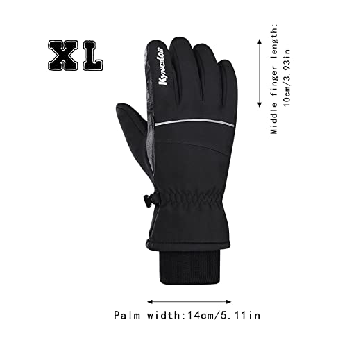 Men's Waterproof Ski Gloves Winter Fleece Lined Mittens Outdoor Windproof Full Finger Gloves (Xl, Xl) #TOP5