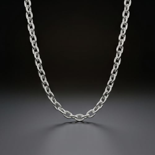 Image of THE MEN THING Chain for Men, Luxury Pure Titanium Steel Chain | Silver Stainless Steel Chain | Necklace Jewellery for Men & Boys
