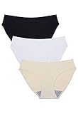 Wealurre Seamless Underwear Invisible Bikini No Show Nylon Spandex Women Panties(826m b/w/a)