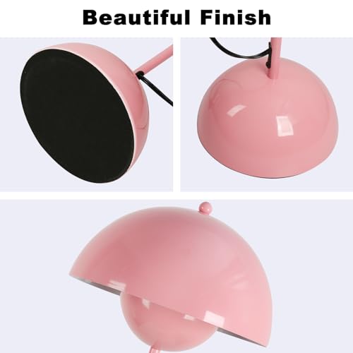 Image of Mid-Century Modern Metal Bud Floor Lamp for Home and Office, Light Pink