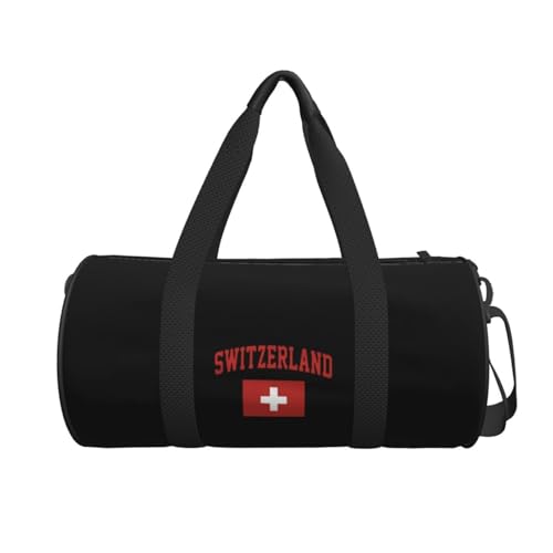 Switzerland Flag Convertible Garment Bag with Shoulder Strap, Carry on Garment Duffel Bag for Men Women - Rolling Foldable for Travel Luggage Bags (Black)2