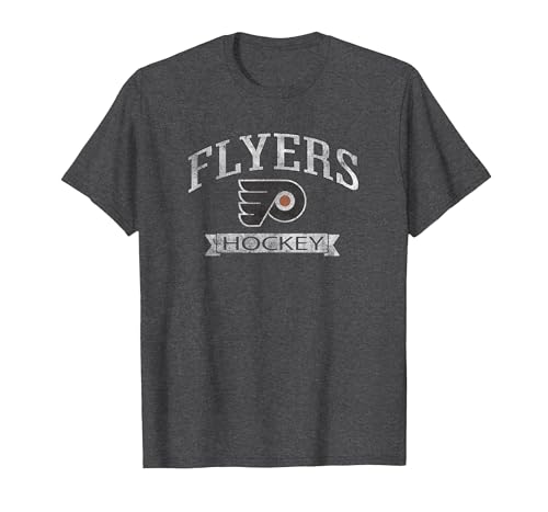 Philadelphia Flyers Vintage Hockey Officially Licensed T-Shirt, Men, Dark Heather Grey, Large