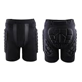 LABRIMP Schwarze Gepolsterte Schutzhose für Jugendliche mit Hüft Oberschenkel und Steißbeinpolsterung aus Baumwolle und Eva für Mountainbiking und Trail