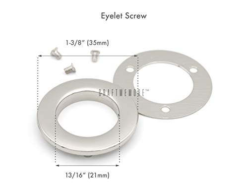 Craftmemore 4Sets Screw-In Eyelet Metal Screw Together Grommets Bag Loop Handle Connector Rings Purse Accessories Sces (Brushed Brass, 3/4 Inch) #TOP1