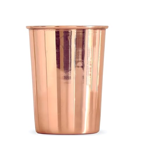 Image of Pure Copper Tumbler 300ml | Handmade Ayurvedic Copper Water Glass | Traditional Tamba Drinking Glass for Home, Office, Yoga & Daily Use
