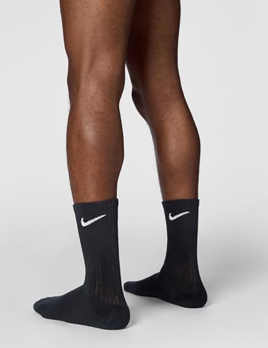 Nike Unisex-Erwachsene Everyday Cushioned Training Crew (3 Pairs) Socke, Schwarz/Wei&szlig;, Medium