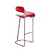Kejing Bar Stołek Backrest Nowoczesny Jadalnia Krzesło Miękkie Pad Stolec Bar Stołek Śniadanie Bench Kuchnia Kawiarnia Stołek Czerwony (Color : Height65cm)