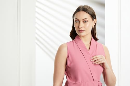 Image of Symbol Premium Women Solid Sleeveless Wrap Top (Regular Fit | Desk-to-Dinner) (Available in Plus Sizes)