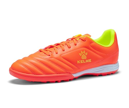 KELME Unisex Adult Turf Soccer Shoes, Futsal Indoor Soccer Cleats, for Mens Womens,Orange,Size 10.5