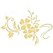 Adesivi murali specchio Adesivo autoadesivo fai da te in plastica rimovibile Fiore Vine Art Wall Sticker Decoration Home Parlor Room Decal(Giallo dorato)