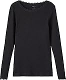NAME IT Mädchen Nkflitte Xsl Top Noos Langarmshirt, Schwarz, 116 EU
