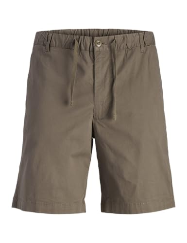 JACK & JONES Mens Shorts, Cotton Everyday Casual Shorts with Drawstring Waist, Comfortable Summer Shorts for Men, Morel Colour, UK Size L