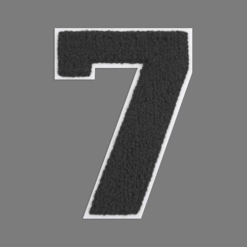 FANCIBAND 4.5 Inch Black Large Iron On Numbers Letterman Jacket Patches