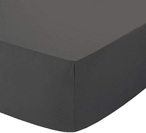16"(40cm) Extra Deep Non Iron Percal Fitted Sheet in Size Single, Double, King & SuperKing (Double, Grey)