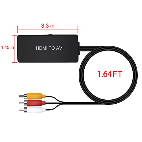 LVY HDMI to RCA Converter, HDMI to Composite Video Audio Converter Adapter, HDMI to AV, Supports PAL/NTSC for PS4, Xbox, Switch, TV Stick, Blu-Ray, DVD Player,