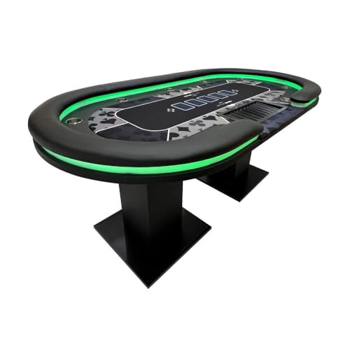 Home Deluxe LED Table de Poker Flush - 213 x 106 x 78...