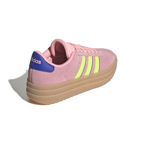 Image of adidas Womens Vl Court Bold Lace Up Sneakers Shoes Casual - Pink