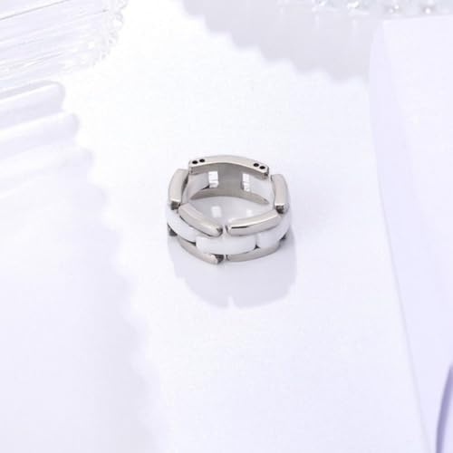 PAURO Women's Ceramic 7MM Minimalist High Polished Wedding Band Foldable Ring3