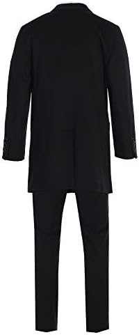 Men's Premium 100% Wool and Cashmere Long Jacket Wool and Cashmere Top Coat Outerwear (44 Regular, Black Wool Overcoat)