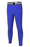 Dizoboee Boys Compression Pants Leggings Tights for Sports Youth Kids Athletic Basketball Base Layer Royal Blue L