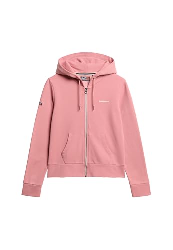Superdry Damen Einfarbiges Hoodie mit Reißverschluss Rauchig Rosé 38