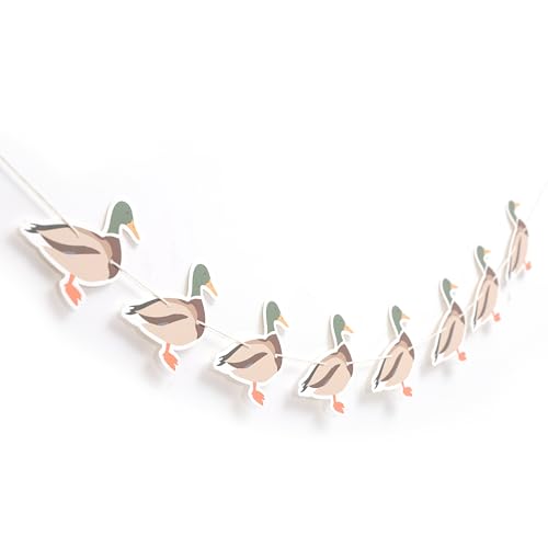 Image of Lucky Duck Banner,Duck Hunting Birthday Party Decorations | One Lucky Duck Party Decor,Boy Girl Duck Theme Birthday Banner Photo Props