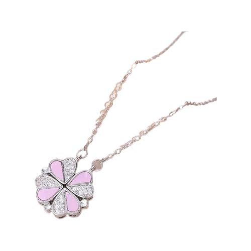 Collier cœur porte-bonheur argent 925 femme trèfle quatre feuilles