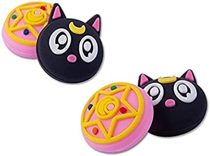 PERFECTSIGHT Cute Thumb Grip Caps Joystick Cap for Nintendo Switch Joy-con / OLED / Lite, Kawaii Magic Moon Skin Grips Button Stick Cover 3D Analog Kit for NS Controller (Luna)