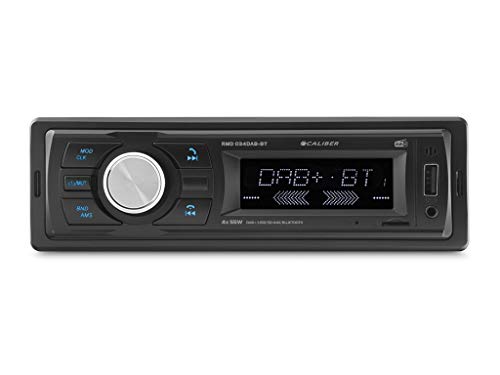 Caliber Autoradio - Radio Bluetooth Voiture - AUX - CD - Dab - Dab+ - FM - SD - USB - 18 Préréglages - Kit Main Libre - 4X 55 Watts - Noir - 1 Din