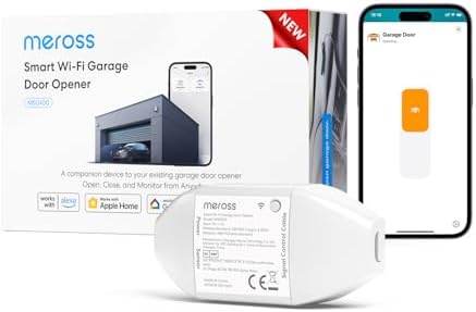 Meross Smart Garagentoröffner mit Apple HomeKit, Sprach- & App-Steuerung | Kompatibel mit Siri, CarPlay, Alexa und Google Home, Smarte Garagentorsteuerung, Benachrichtigung und Tim