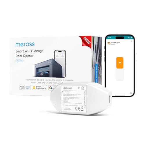 Meross Smart WLAN Garagentoröffner funktioniert mit Apple HomeKit, APP-Steuerung, Kompatibel mit Alexa, Google Assistant und SmartThings, kein Hub erforderlich