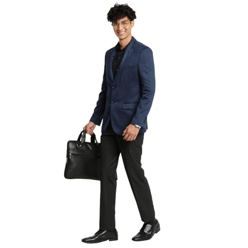 Image of Turtle Men Knitted Checkered Blue Blazer