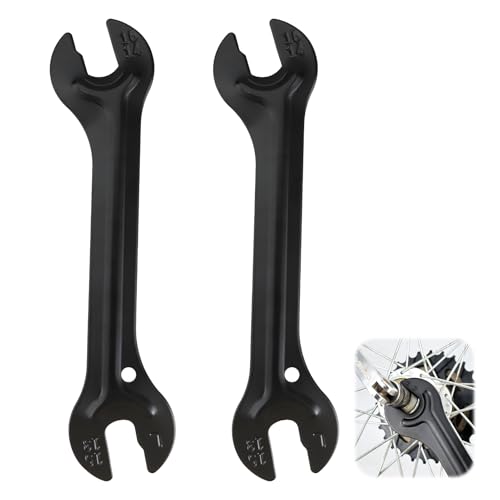 UIHRLM - UIHRLM 2PCS Bicycle Cone Spanner Hub Wrenchs, Bicycle Wheel Hub Axle Cone Wrench 13 14 15 16 mm Double Open Pedal Spanner, Cassette Bike Removal Repair Tool for MTB Mountain Bike Cycling (Black) - -28%