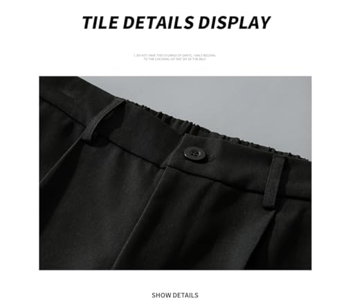 Men Suit Casual Pant Solid Wide Leg Business Trousers Straight Streetwear Comfortable Fabric Oversize Pants4