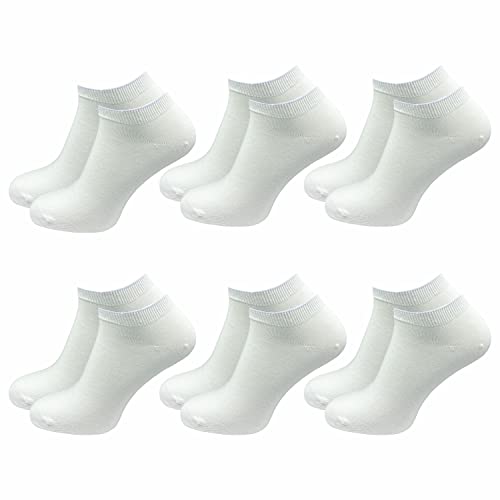 GAWILO - 8 pares de calcetines de algodón natural para zapatillas - Mujer & Hombre - 100% algodón natural - sin costuras - resistente al agua - punto liso Blanco 35-38 Cover