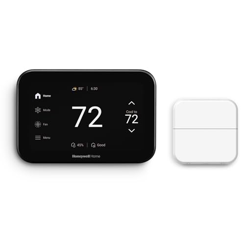 Honeywell Home X8S Smart Thermostat with Room Sensor, Video Doorbell Compatibility, IAQ Control, and Customizable Touchscreen Display, Black Honeywell Home X8S Smart Thermostat with Room Sensor, Video Doorbell Compatibility, IAQ Control, and Customizable Touchscreen Display, Black