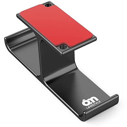 All Aluminum Headphone Stand Under Desk, Dual Headset Holder Hanger with Industrial-Strength Adhesive & Screw Mount, Gaming Desk Accessories, Under Table Earphone Hook for PC Headsets, Bags, Black